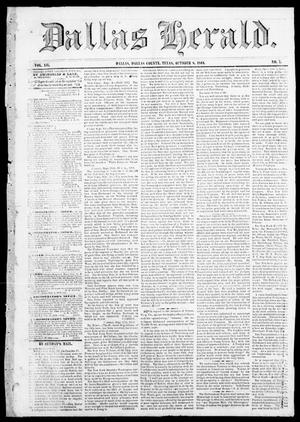 Primary view of object titled 'Dallas Herald. (Dallas, Tex.), Vol. 12, No. 7, Ed. 1 Saturday, October 8, 1864'.