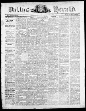 Primary view of object titled 'Dallas Herald. (Dallas, Tex.), Vol. 13, No. 1, Ed. 1 Saturday, September 16, 1865'.