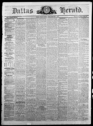 Primary view of object titled 'Dallas Herald. (Dallas, Tex.), Vol. 16, No. 21, Ed. 1 Saturday, February 6, 1869'.