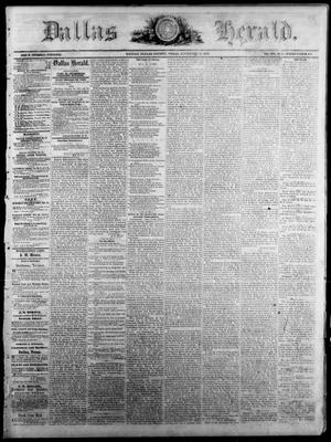 Primary view of object titled 'Dallas Herald. (Dallas, Tex.), Vol. 17, No. 9, Ed. 1 Saturday, November 13, 1869'.