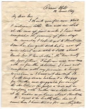 [Copy of letter from Sam Houston to Joseph Ellis, June 12, 1847]