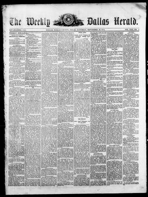 Primary view of object titled 'The Dallas Weekly Herald. (Dallas, Tex.), Vol. 22, No. 2, Ed. 1 Saturday, September 26, 1874'.