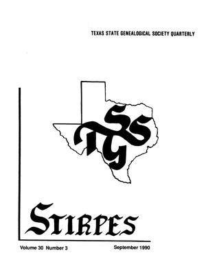 Primary view of object titled 'Stirpes, Volume 30, Number 3, September 1990'.