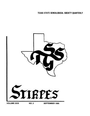 Primary view of object titled 'Stirpes, Volume 29, Number 3, September 1989'.