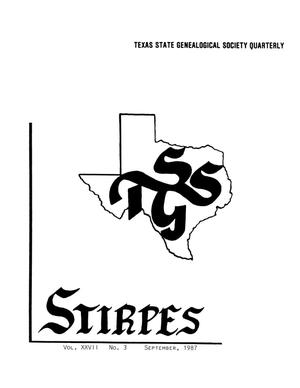 Primary view of object titled 'Stirpes, Volume 27, Number 3, September 1987'.