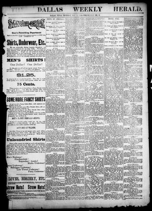 The Dallas Weekly Herald. (Dallas, Tex.), Vol. 35, No. 11, Ed. 1 Thursday, May 15, 1884