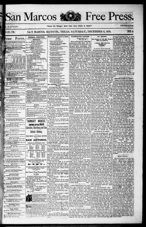 San Marcos Free Press. (San Marcos, Tex.), Vol. 9, No. 3, Ed. 1 Saturday, December 6, 1879