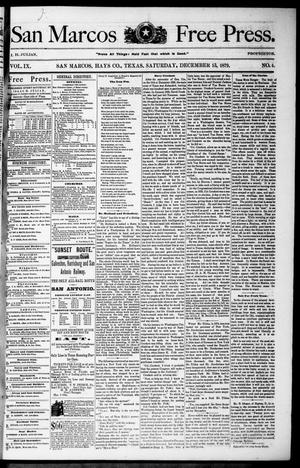 San Marcos Free Press. (San Marcos, Tex.), Vol. 9, No. 4, Ed. 1 Saturday, December 13, 1879