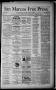 Thumbnail image of item number 1 in: 'San Marcos Free Press. (San Marcos, Tex.), Vol. 10, No. 48, Ed. 1 Thursday, October 20, 1881'.