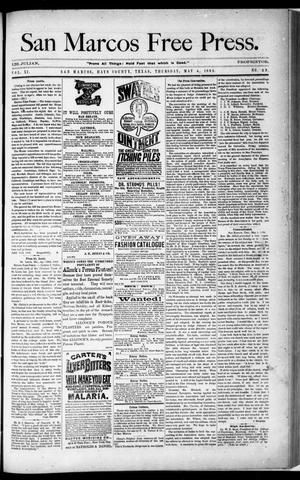 Primary view of object titled 'San Marcos Free Press. (San Marcos, Tex.), Vol. 11, No. 23, Ed. 1 Thursday, May 4, 1882'.