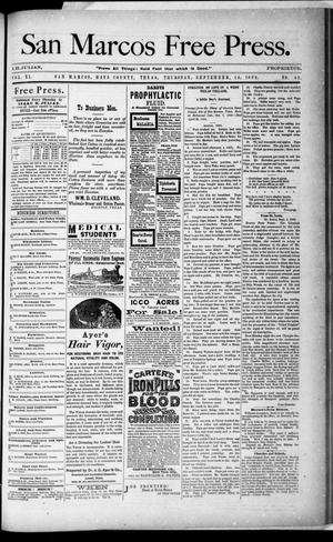 San Marcos Free Press. (San Marcos, Tex.), Vol. 11, No. 42, Ed. 1 Thursday, September 14, 1882