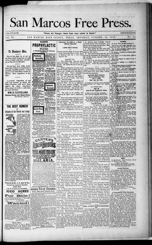San Marcos Free Press. (San Marcos, Tex.), Vol. 11, No. 46, Ed. 1 Thursday, October 12, 1882