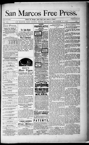 San Marcos Free Press. (San Marcos, Tex.), Vol. 12, No. 2, Ed. 1 Thursday, December 7, 1882