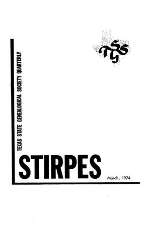 Primary view of object titled 'Stirpes, Volume 14, Number 1, March 1974'.