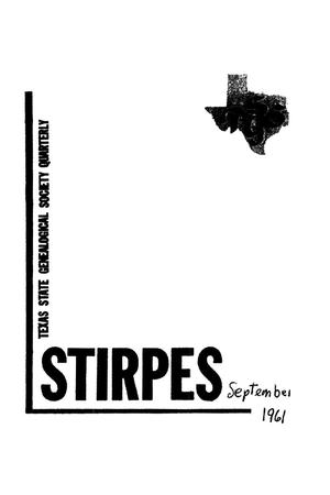 Stirpes, Volume 1, Number 3, September 1961
