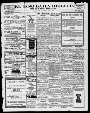 El Paso Daily Herald. (El Paso, Tex.), Vol. 18, No. 142, Ed. 1 Wednesday, June 29, 1898