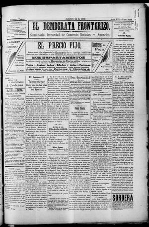 El Democrata Fronterizo. (Laredo, Tex.), Vol. 8, No. 423, Ed. 1 Saturday, October 14, 1905