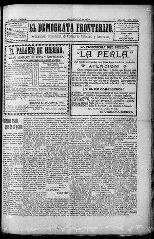 Primary view of object titled 'El Democrata Fronterizo. (Laredo, Tex.), Vol. 11, No. 674, Ed. 1 Saturday, December 10, 1910'.