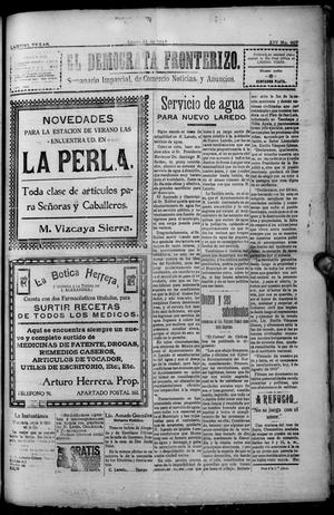 Primary view of El Democrata Fronterizo. (Laredo, Tex.), Vol. 14, No. 907, Ed. 1 Saturday, August 31, 1912