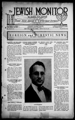 The Jewish Monitor (Fort Worth-Dallas, Tex.), Vol. 8, No. 16, Ed. 1 Friday, July 18, 1919