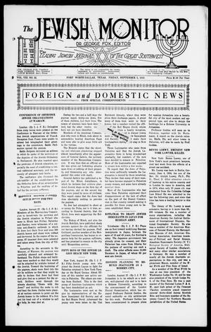The Jewish Monitor (Fort Worth-Dallas, Tex.), Vol. 8, No. 22, Ed. 1 Friday, September 5, 1919