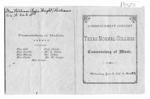 Primary view of object titled '[Program: Texas Normal College, Commencement Concert, 1891]'.
