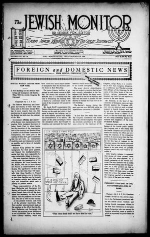 The Jewish Monitor (Fort Worth-Dallas, Tex.), Vol. 8, No. 18, Ed. 1 Friday, January 23, 1920