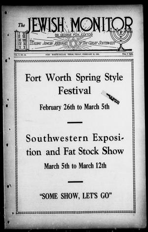The Jewish Monitor (Fort Worth-Dallas, Tex.), Vol. 10, No. 23, Ed. 1 Friday, February 25, 1921