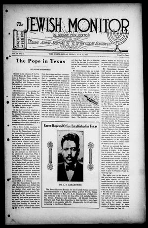 The Jewish Monitor (Fort Worth-Dallas, Tex.), Vol. 9, No. 14, Ed. 1 Friday, July 22, 1921