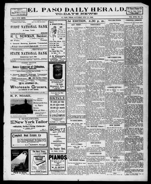Primary view of object titled 'El Paso Daily Herald. (El Paso, Tex.), Vol. 18, No. 162, Ed. 1 Saturday, July 23, 1898'.