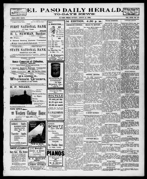 El Paso Daily Herald. (El Paso, Tex.), Vol. 18, No. 187, Ed. 1 Monday, August 22, 1898