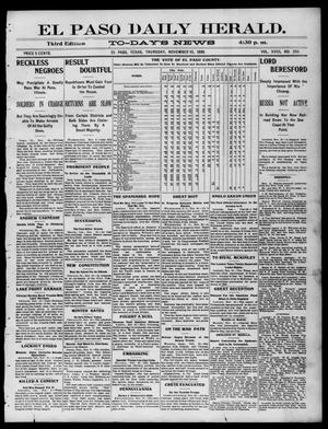 El Paso Daily Herald. (El Paso, Tex.), Vol. 18, No. 255, Ed. 1 Thursday, November 10, 1898