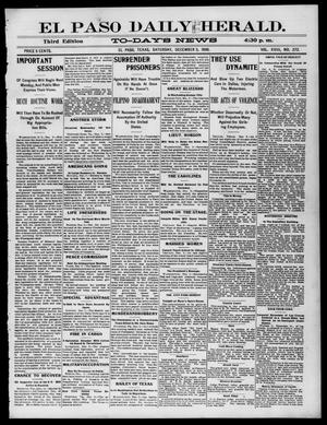 Primary view of object titled 'El Paso Daily Herald. (El Paso, Tex.), Vol. 18, No. 272, Ed. 1 Saturday, December 3, 1898'.