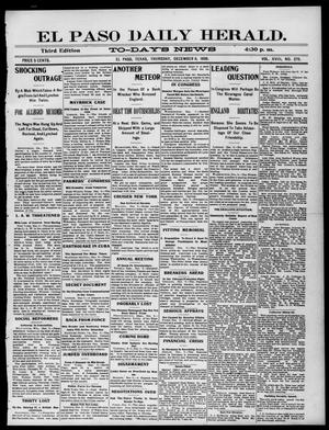 El Paso Daily Herald. (El Paso, Tex.), Vol. 18, No. 275, Ed. 1 Thursday, December 8, 1898