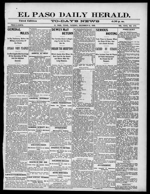 El Paso Daily Herald. (El Paso, Tex.), Vol. 18, No. 279, Ed. 1 Tuesday, December 13, 1898