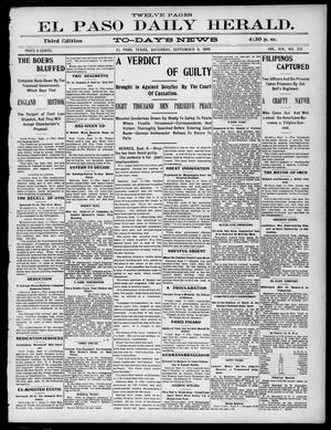 El Paso Daily Herald. (El Paso, Tex.), Vol. 19, No. 213, Ed. 1 Saturday, September 9, 1899