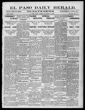 El Paso Daily Herald. (El Paso, Tex.), Vol. 19TH YEAR, No. 215, Ed. 1 Tuesday, September 12, 1899