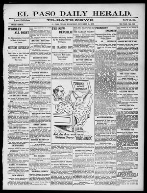 El Paso Daily Herald. (El Paso, Tex.), Vol. 19TH YEAR, No. 263, Ed. 1 Wednesday, November 8, 1899
