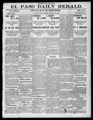 El Paso Daily Herald. (El Paso, Tex.), Vol. 20TH YEAR, No. 23, Ed. 1 Saturday, January 27, 1900