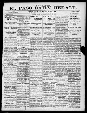 El Paso Daily Herald. (El Paso, Tex.), Vol. 20TH YEAR, No. 35, Ed. 1 Saturday, February 10, 1900
