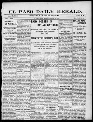 El Paso Daily Herald. (El Paso, Tex.), Vol. 20TH YEAR, No. 36, Ed. 1 Monday, February 12, 1900