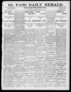 El Paso Daily Herald. (El Paso, Tex.), Vol. 20TH YEAR, No. 61, Ed. 1 Wednesday, March 14, 1900