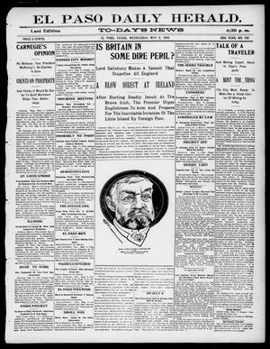 El Paso Daily Herald. (El Paso, Tex.), Vol. 20TH YEAR, No. 108, Ed. 1 Wednesday, May 9, 1900