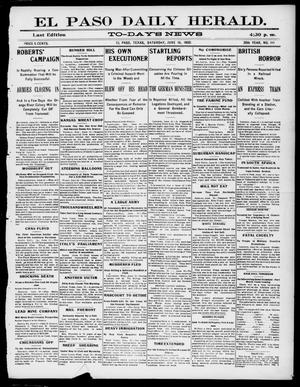 El Paso Daily Herald. (El Paso, Tex.), Vol. 20TH YEAR, No. 141, Ed. 1 Saturday, June 16, 1900