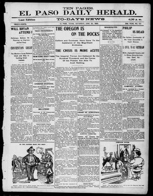 El Paso Daily Herald. (El Paso, Tex.), Vol. 20TH YEAR, No. 153, Ed. 1 Saturday, June 30, 1900