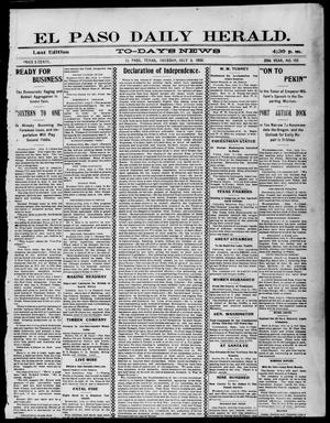 El Paso Daily Herald. (El Paso, Tex.), Vol. 20TH YEAR, No. 155, Ed. 1 Tuesday, July 3, 1900