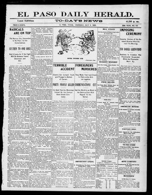 El Paso Daily Herald. (El Paso, Tex.), Vol. 20TH YEAR, No. 156, Ed. 1 Thursday, July 5, 1900