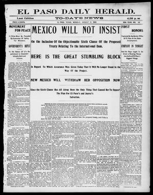 El Paso Daily Herald. (El Paso, Tex.), Vol. 20TH YEAR, No. 181, Ed. 1 Monday, August 13, 1900