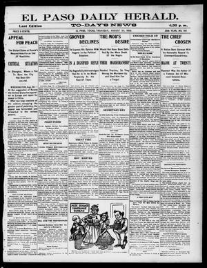 El Paso Daily Herald. (El Paso, Tex.), Vol. 20TH YEAR, No. 195, Ed. 1 Thursday, August 30, 1900