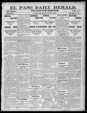 El Paso Daily Herald. (El Paso, Tex.), Vol. 20TH YEAR, No. 222, Ed. 1 Monday, October 1, 1900